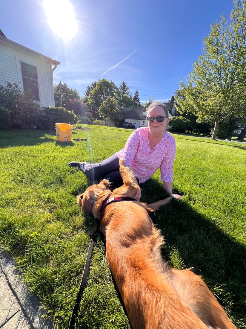 A Studley Hill Golden Retriever home with their family